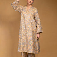 A line printed full sleeves kurta set