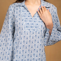 Blue dotted print co-ord set