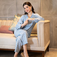 Blue dotted print co-ord set