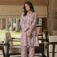 Lavender Bloom Kurta Pant Set ( Set of 2)