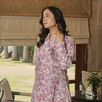 Lavender Bloom Kurta Pant Set ( Set of 2)