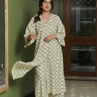 Animal Print Kurta Set with Flared Pants (Set of 2)