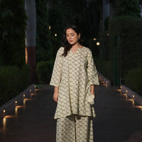 Animal Print Kurta with Flared Pants