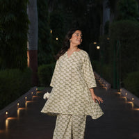 Animal Print Kurta with Flared Pants