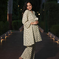 Animal Print Kurta with Flared Pants
