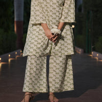 Animal Print Kurta with Flared Pants