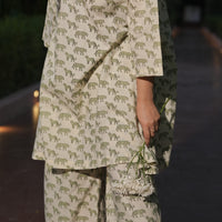 Animal Print Kurta with Flared Pants