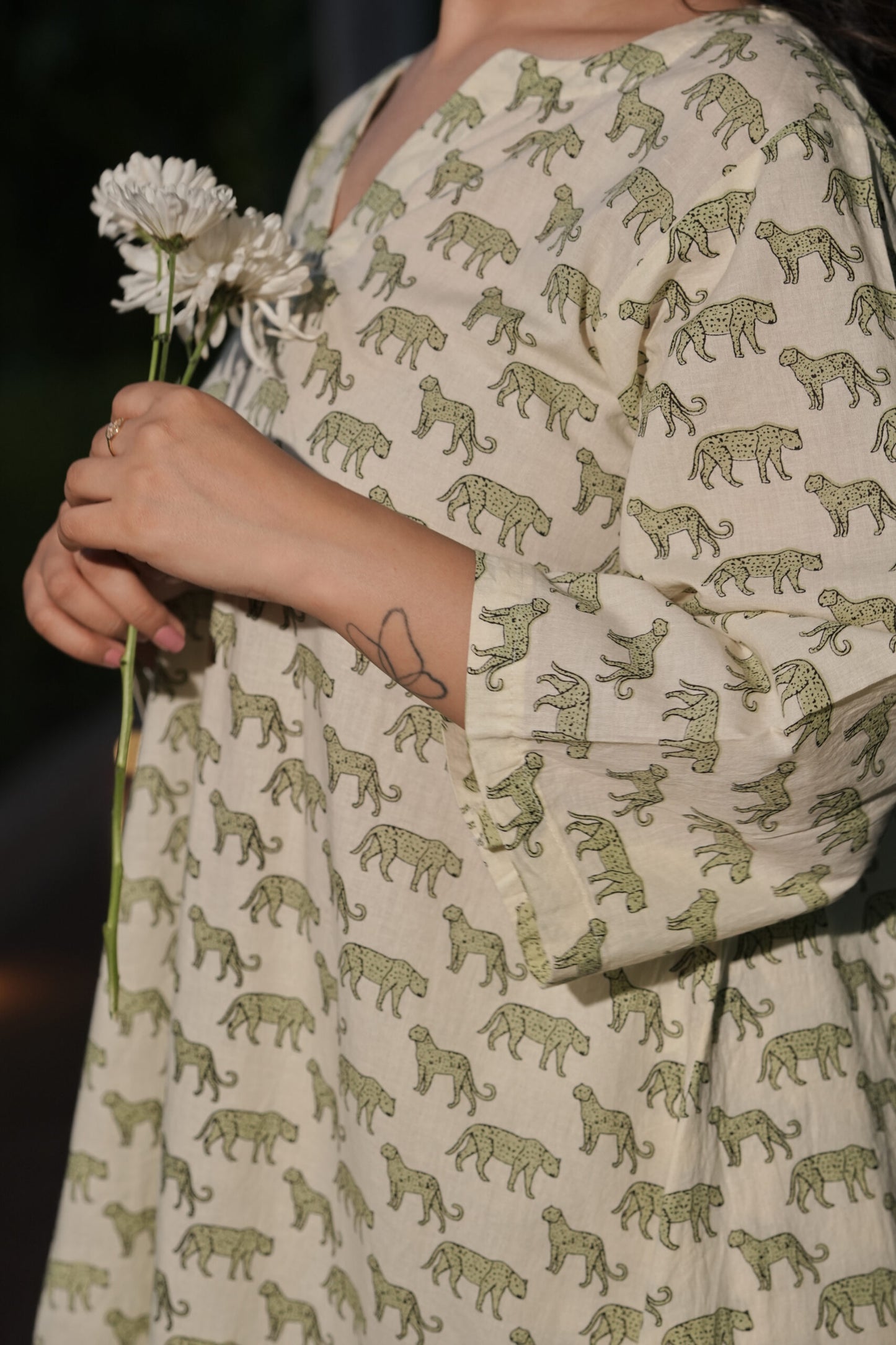 Animal Print Kurta with Flared Pants