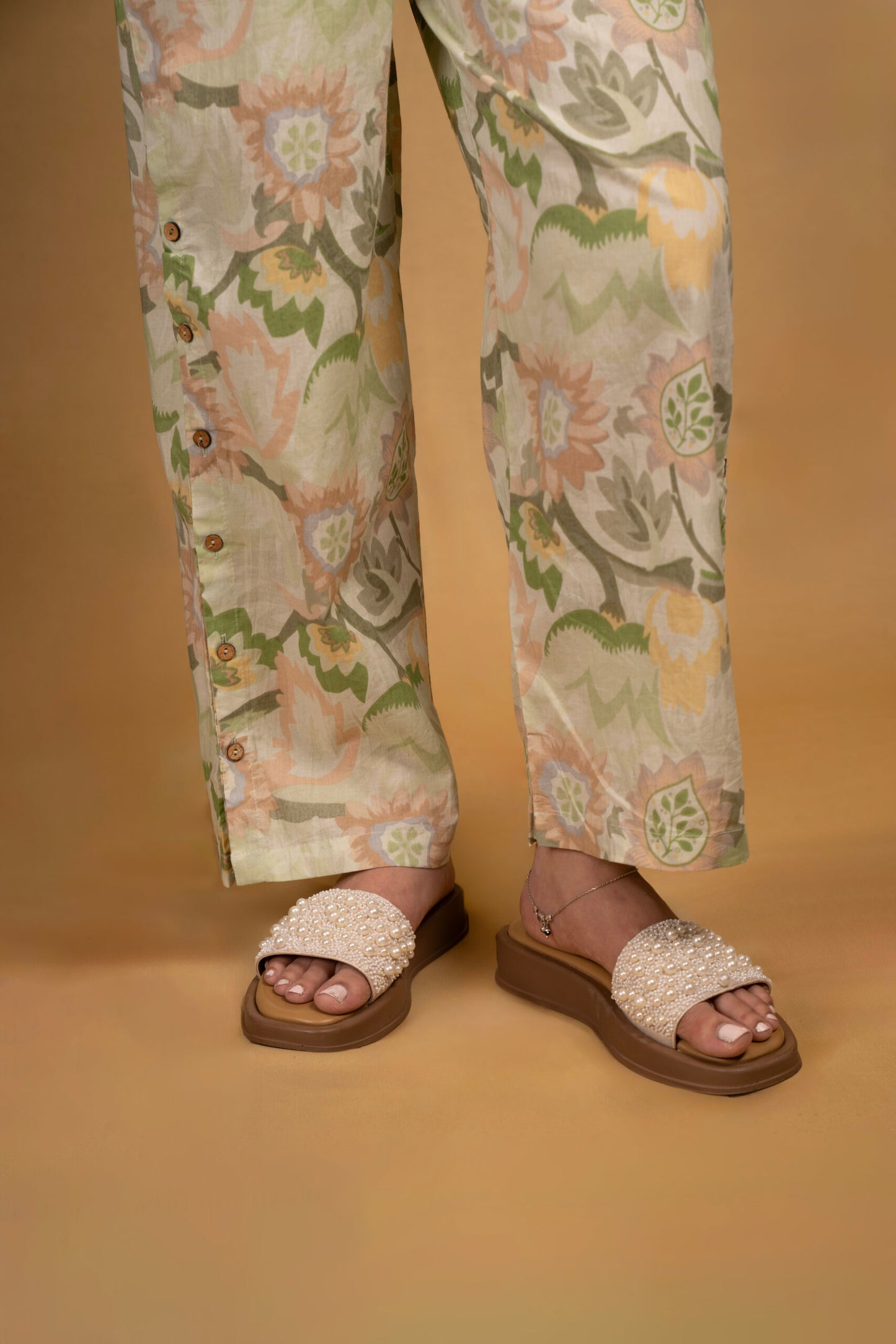 Light green Balloon sleeves coord set