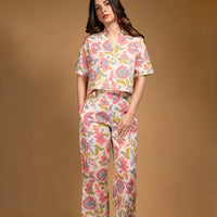 Mulicoloured short top with pants (Co-ord Set)