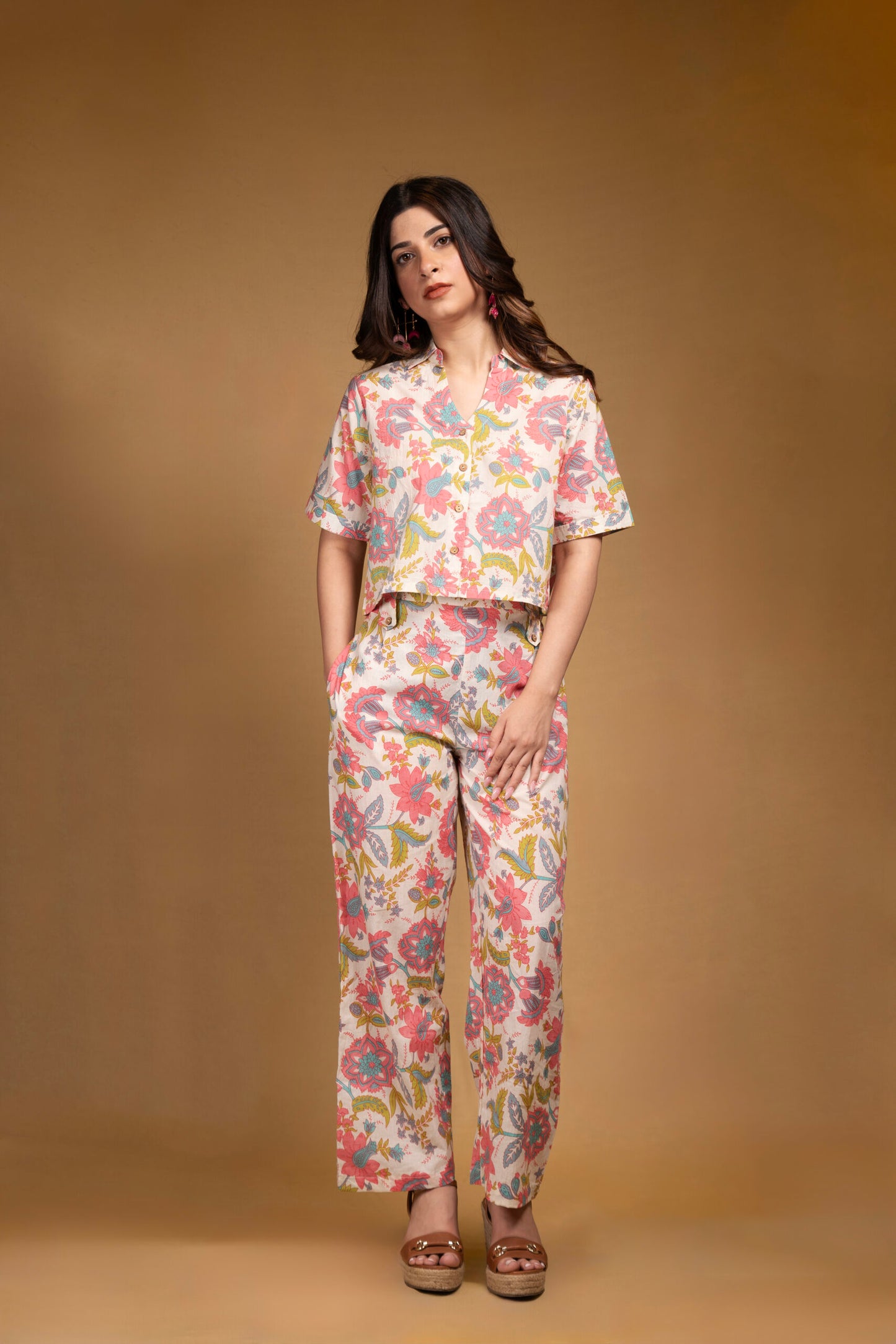 Mulicoloured short top with pants (Co-ord Set)
