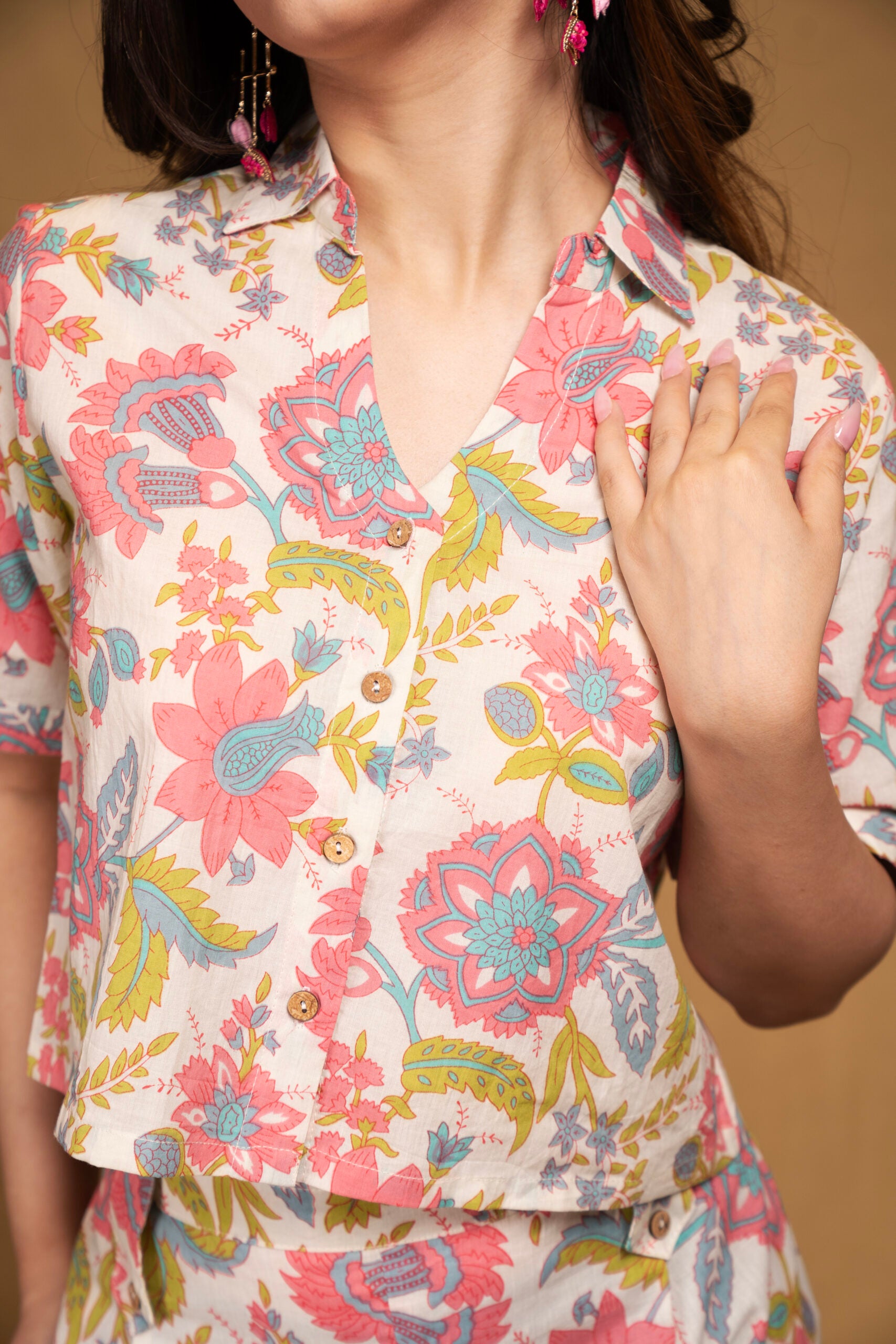 Mulicoloured short top with pants (Co-ord Set)