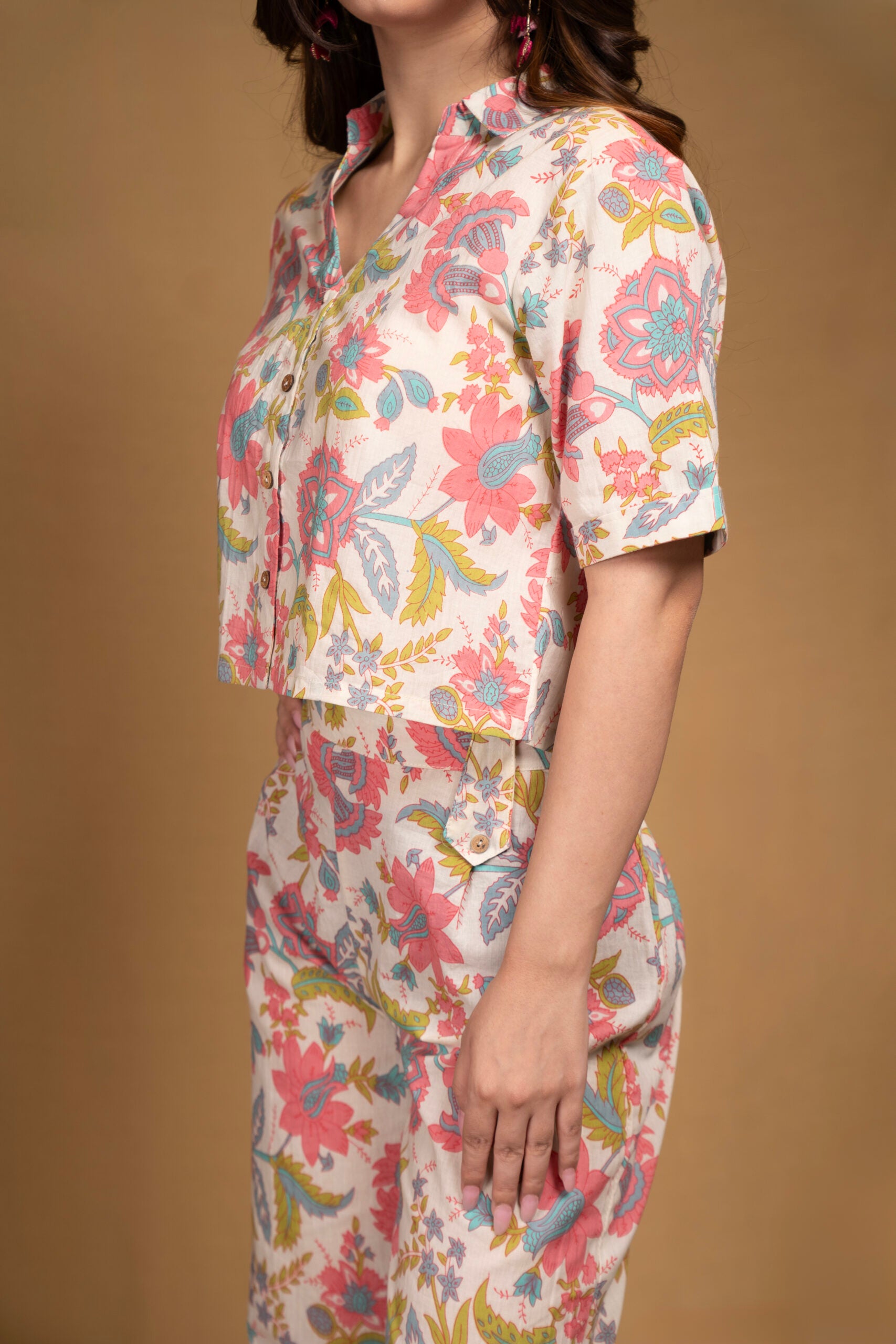 Mulicoloured short top with pants (Co-ord Set)