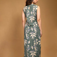 Straight green sleeveless kurta set