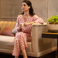 White printed lounge wear set