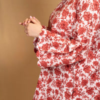 Red floral kurta and pants (Co-ord Set)