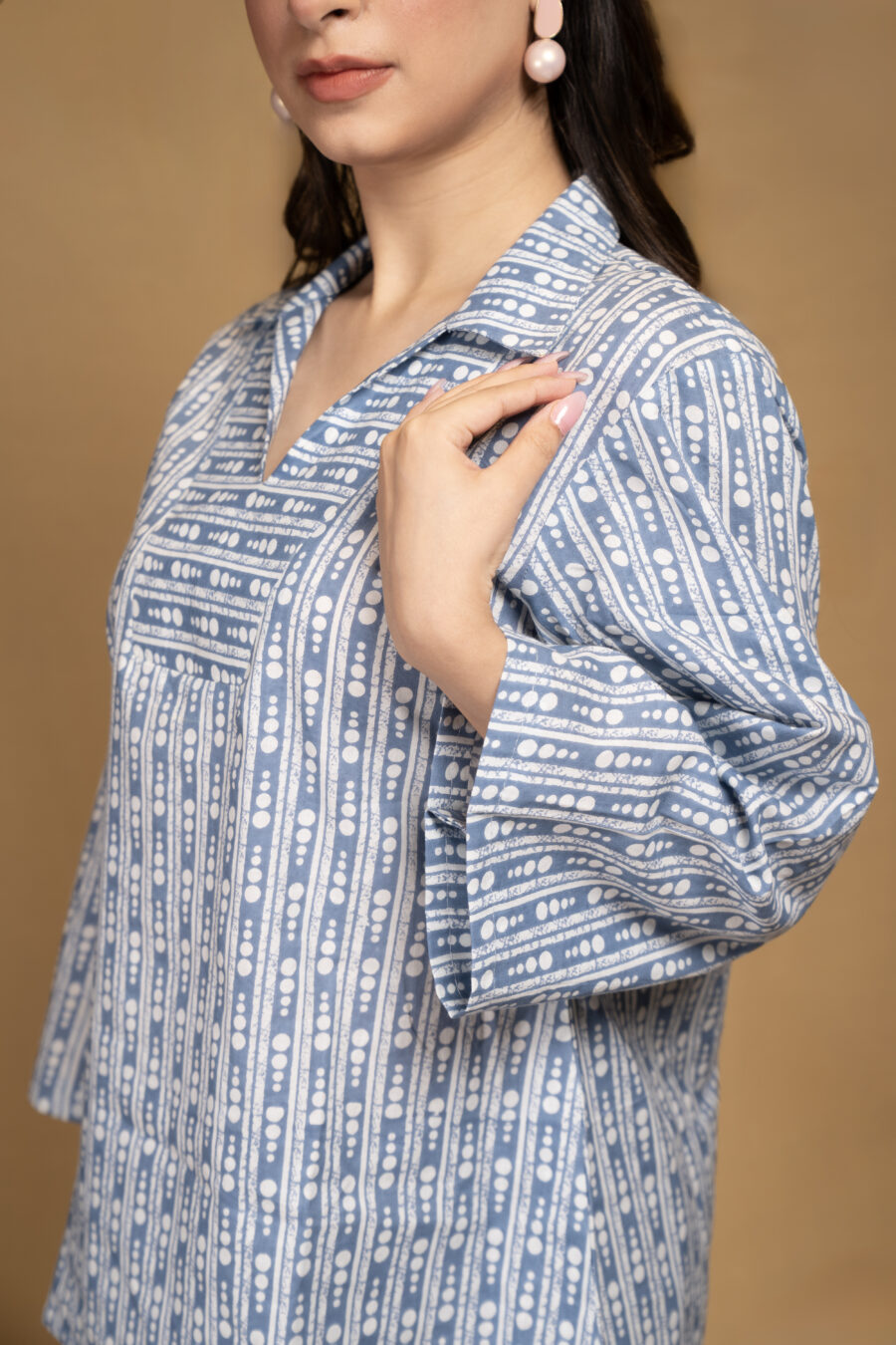 Blue dotted print co-ord set - Image 2