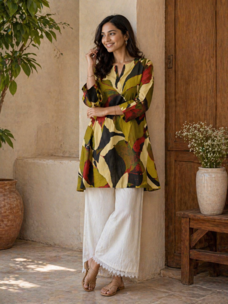 Abstract print summer kurta