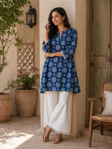 Floral print summer kurta